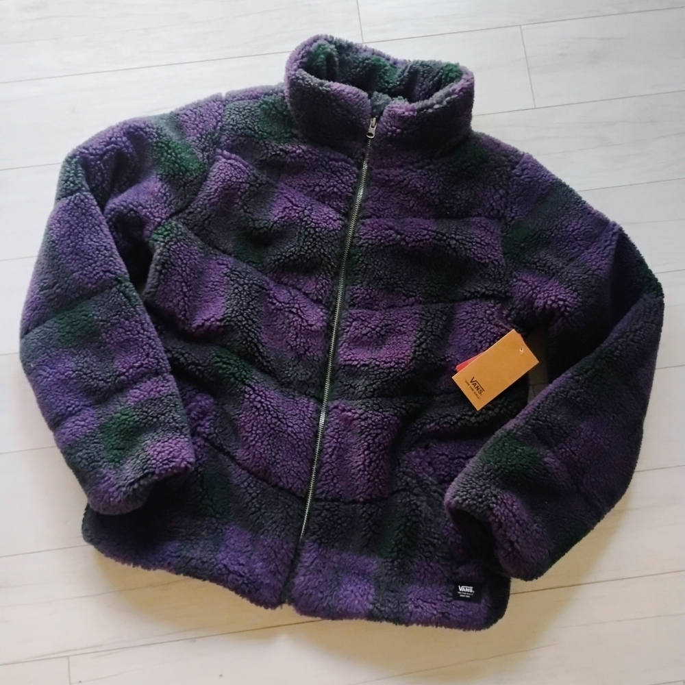 VANS NEW Women's Foundry Plaid High Pile Puff Jacket